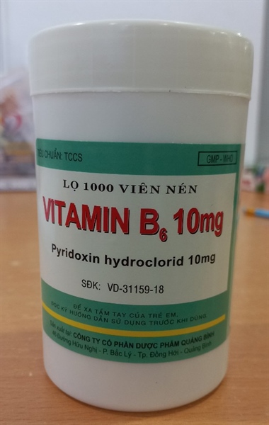 Vitamin B6 10mg (Lọ 1000 viên) - Quảng Bình