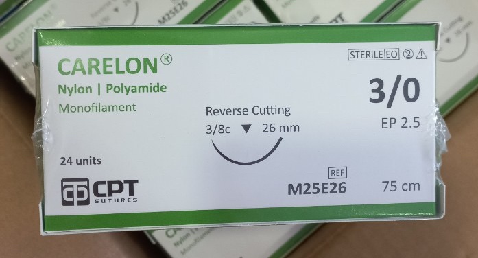 Chỉ Carelon (Nylon) số 2/0; 3/0; 4/0 (Hộp 24 sợi) - Cty TNHH Chỉ Phẫu Thuật CPT