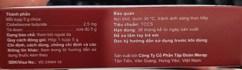 Benate 5g (Clobetasone butyrate 0,05%) - Merap/VN 2
