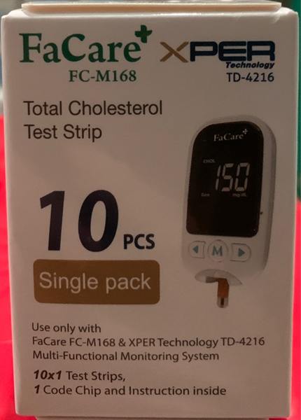 Que thử Cholesterol dùng cho máy đo 5 trong 1 model: TD-4216 (FC-M168) (Hộp dạng vỉ 10 Test) - Taiwan