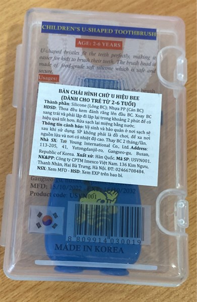 Bàn chải hình chữ U hiệu Bee (Dành cho trẻ từ 2-6 tuổi) - Hàn Quốc/Imexco 2