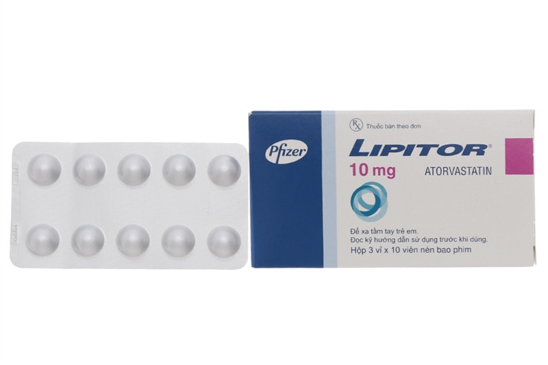Thuốc Lipitor 10mg Pfizer điều trị rối loạn mỡ máu (H*3vỉ*10viên)