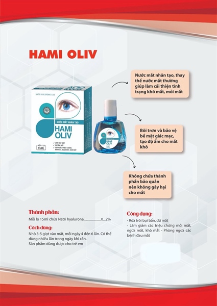 Hami Oliv 15ml (Nước mắt nhân tạo) -