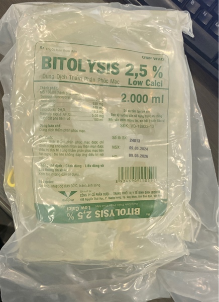 Bitolysis 2,5% Low calci (Túi 2000ml) - Bình Định