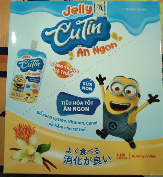 Thạch Jelly Cutin ăn ngon vị Vani (Hộp 6 túi x 125ml) - VN