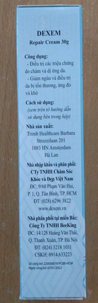 Kem bôi chàm viêm da cơ địa Dexem Cream 30g - Hà Lan 2