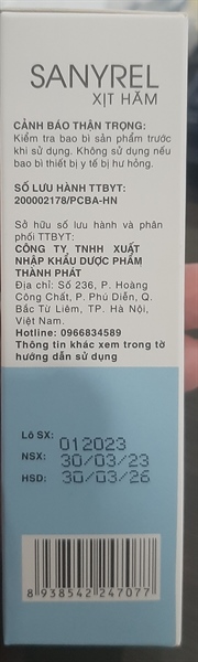 Xịt hăm Sanyrel trẻ em 50ml - Butter C /Việt Nam 2