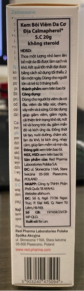Calmapherol SC 20g (Kem bôi viêm da cơ địa) - Ba Lan 2