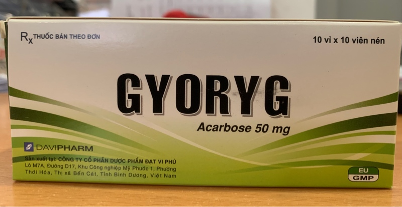 Gyoryg (Acarbose 50mg)(Hộp 10 vỉ x 10 viên) - Công ty cổ phần dược phẩm Đạt Vi Phú