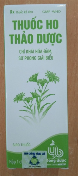 Thuốc ho thảo dược 100ml (Thùng 100 chai x 100ml) - CTCPDP Yên Bái VN