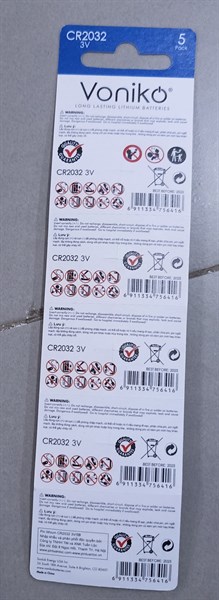 Pin Voniko CR 2032 (Vỉ*5viên) - China 2