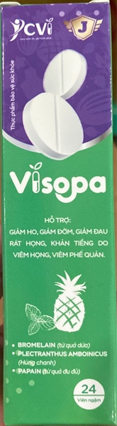 Visopa (Lọ 24 viên ngậm) (Giảm ho, giảm đờm, rát họng, khàn tiếng...) - J-CVI