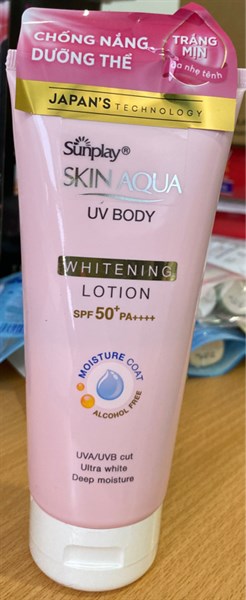 Sữa chống nắng dưỡng thể trắng mịn Sunplay 150g (Skin aqua UV Body Whitening Lotion) - Rohto (209525
