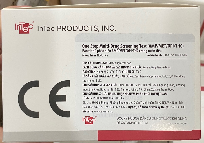 Test ma túy 4 chân One Step Multi-Drug Screening Test (AMP-MET-OPI-THC) (Hộp 20 test) - China 2