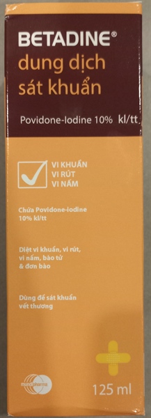 Betadin Antiseptic 10% 125ml (Vàng) - Mundipharma/Cyprus