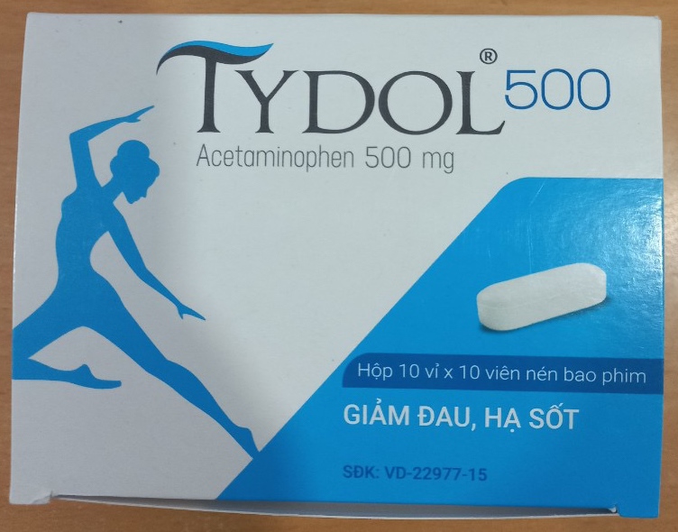 Tydol 500 (Acetaminophen 500 mg) (Giảm đau, hạ sốt) (Hộp 10 vỉ x 10 viên) - OPV