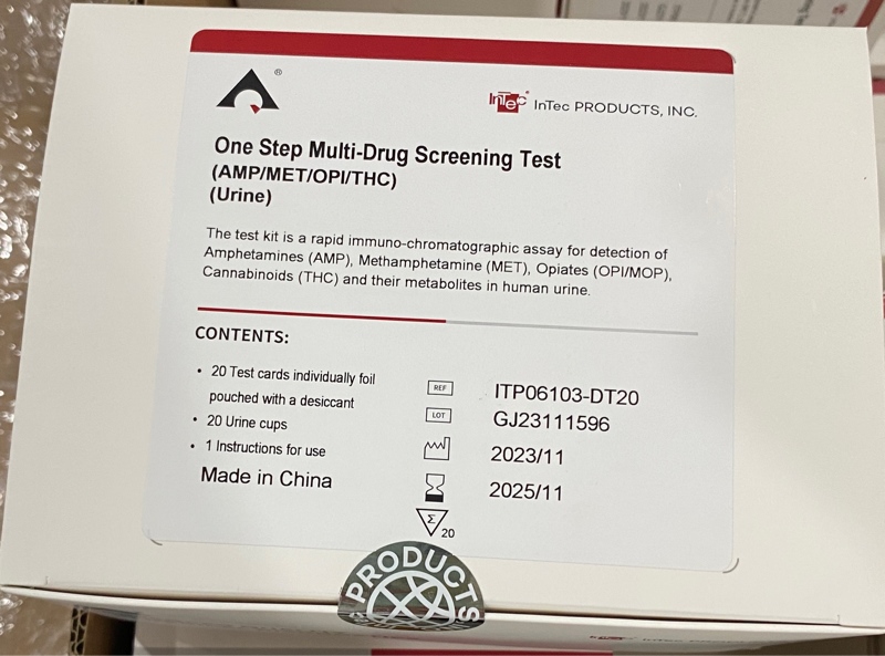 Test ma túy 4 chân One Step Multi-Drug Screening Test (AMP-MET-OPI-THC) (Hộp 20 test) - China