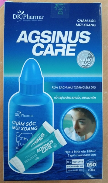 Rửa mũi Agsinus care (Hộp 5 gói + 1 bình rửa 180ml) - Dược Khoa