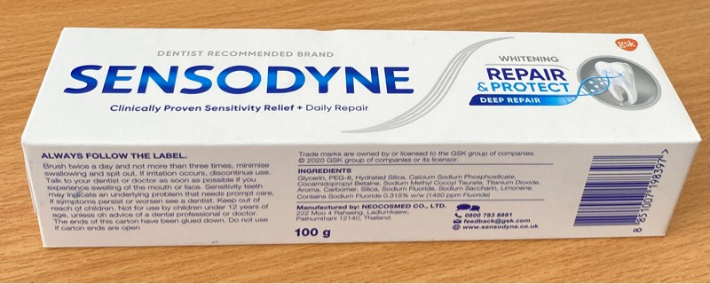 KĐR Sensodyne (Giảm ê buốt răng) Repair & Protect Deep Repair 100g - Thái Lan