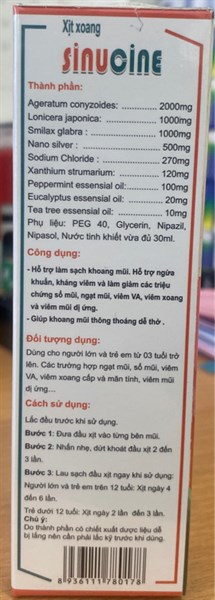 Xịt xoang Sinucine 30ml - PT Quốc Tế 2