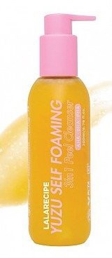 Sữa Rửa Mặt Tự Tạo Bọt Lala Recipe Yuzu Self Foaming 3 in 1 Peel Cleanser 200ml - Hàn Quốc