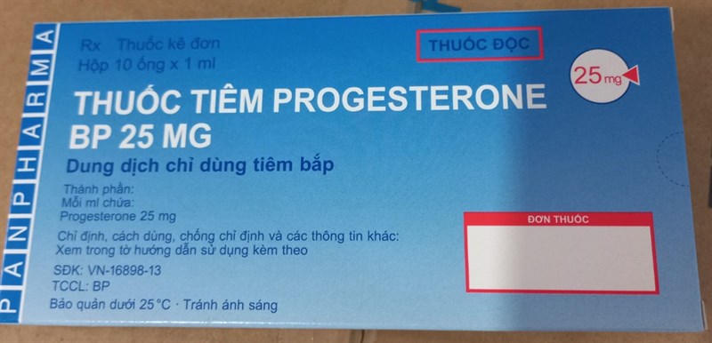 Progesterol 25mg - Đức (Hộp 10 ống)