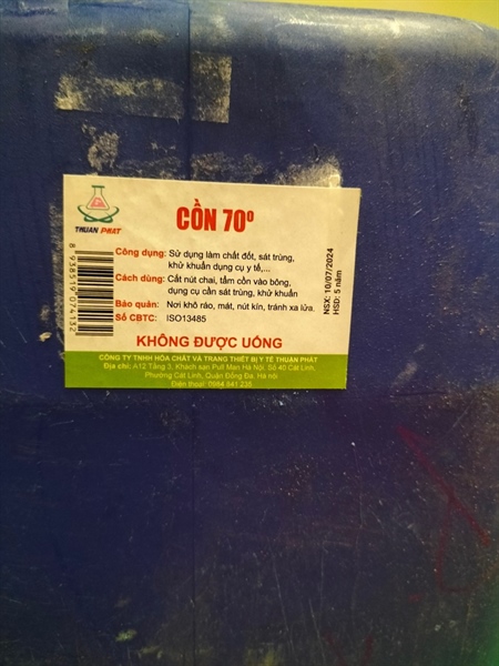 Cồn 70 can 30lít - Thuận Phát