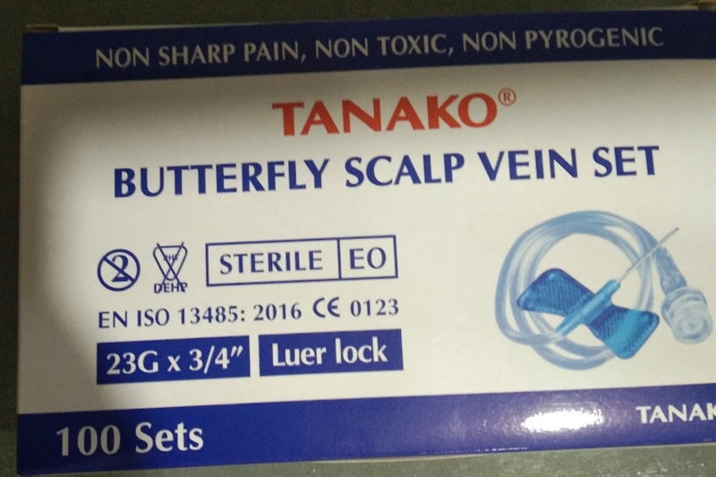Bộ kim cánh bướm Tanako 23G x 3/4'' (Hộp 100 bộ) - Tanaphar