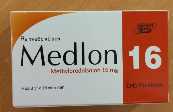 Medlon 16 (Methylprednisolon 16mg)(Hộp 03 vỉ x 10 viên) - Hậu Giang