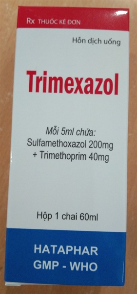 Trimexazol (Sulfamethoxazol 200mg + Trimethoprim 40mg/5ml) (Chai 60ml) - Hataphar