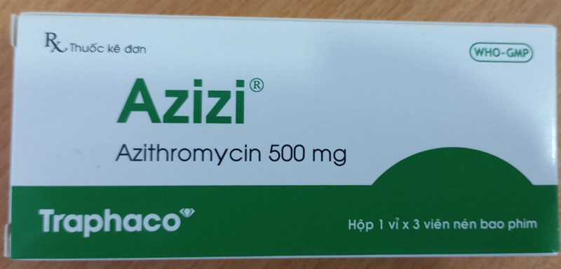 Azithromycin 500mg (Azizi) (Hộp 1 vỉ x 3 viên) - Traphaco