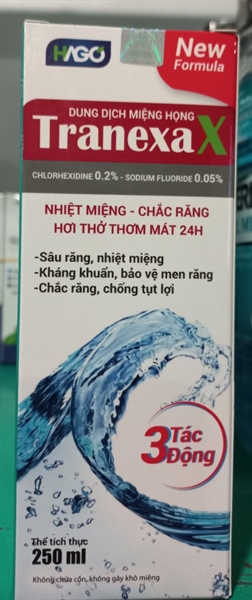 DD miệng họng Tranexa X 250ml - VN/Dahago