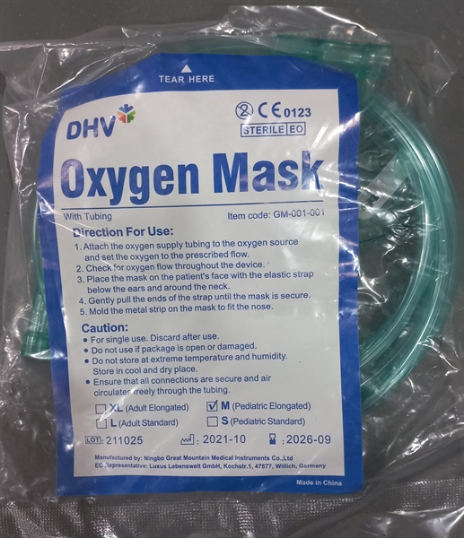 Mask thở oxy trẻ em Size S/M - Trung Quốc