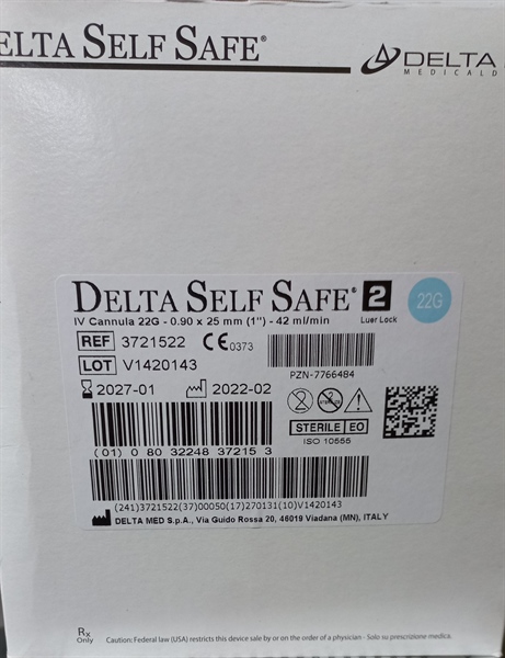 Delta Selfsafe Fep 2 (Kim luồn tĩnh mạch an toàn có cửa có cánh G22) (H*50cái) - Delta/Italy