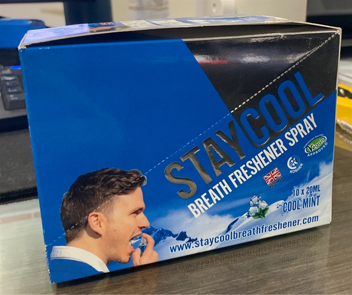 Xịt thơm miệng Staycool Cool mint - Húng chanh (Hộp 10 lọ x 20ml) - UK/ EU VISION