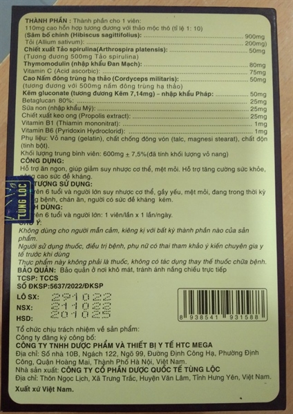 Thymcordy HTC mega (Lọ 30 viên) - Tùng Lộc 2