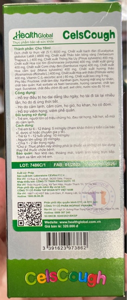 CelsCough 125ml (Siro ho) - Pháp (Inophat Pharma) 2
