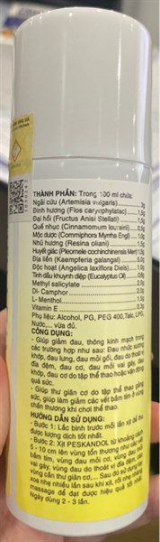 Xịt giảm đau Peskandol 100ml - Mepharco/Liên Phong 2