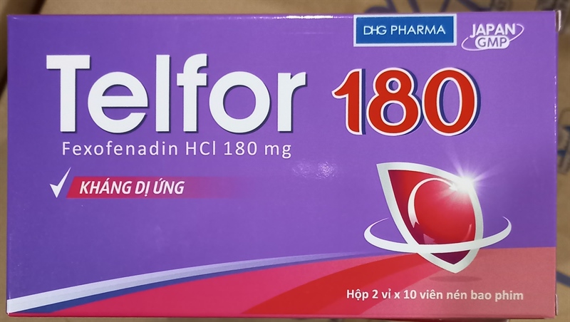 Telfor 180 điều trị dị ứng (H*2vỉ*10viên) - Hậu Giang