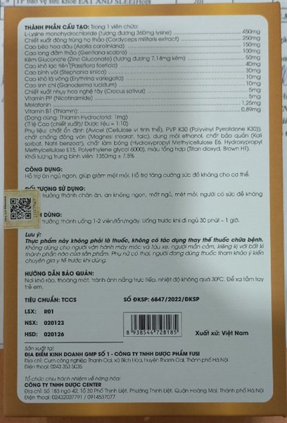 Eat And Sleep PK plus ( (Lọ*50viên) - Fusi 2