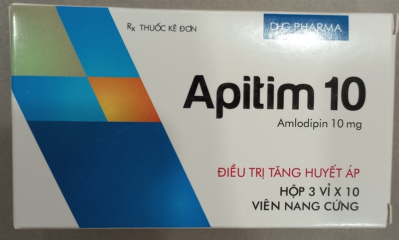 Apitim 10 (Amlodipin 10mg) (Hộp 3 vỉ x 10 viên) - Hậu Giang