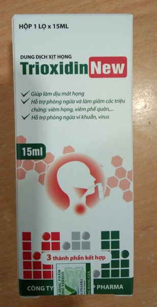 Dung dịch xịt họng Trioxidin 15ml - Viheco/VCP