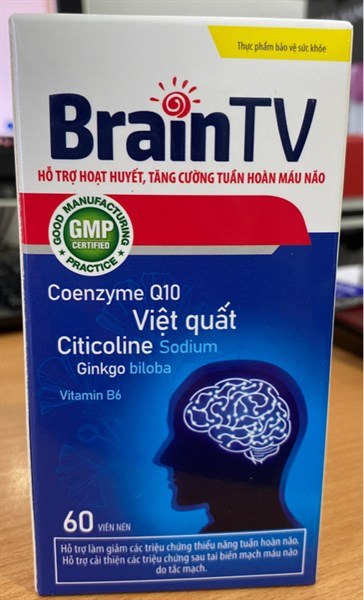 Brain TV (Hỗ trợ hoạt huyết) (Lọ*60viên) - Thành Vinh