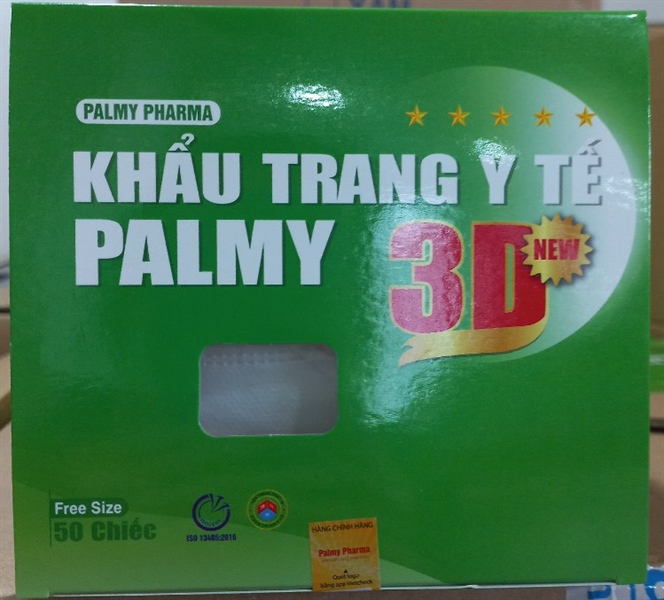 Khẩu trang y tế Palmy 3D màu trắng (Hộp 50 cái) - Palmy Pharma 2