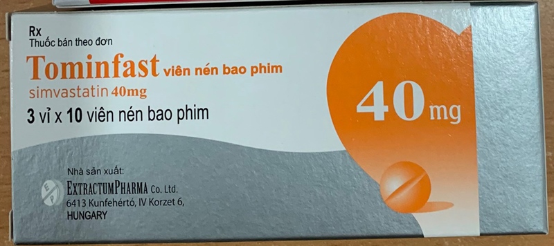 Tominfast (Simvastatin 40mg) (Hộp 3 vỉ x 10 viên) - Hungary (Hộp)