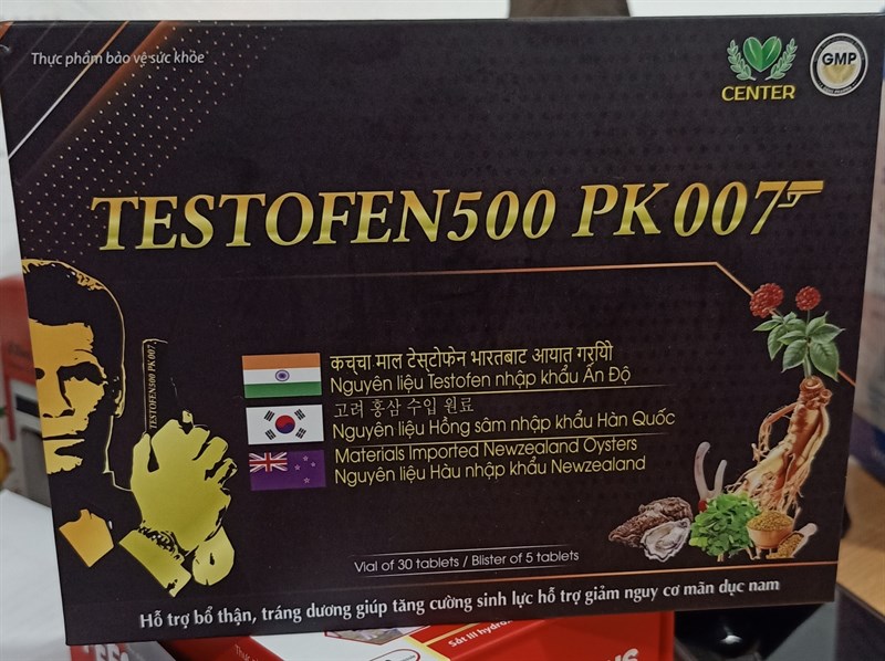 Testofen500 PK 007 (Hỗ trợ bổ thận, tráng dương) (H*lọ 30 viên/vỉ 5 viên) - Center