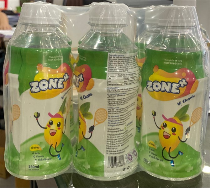 Nước bù điện giải Zone+ vị chanh 250ml (Lốc 6 chai) - Dupharmax