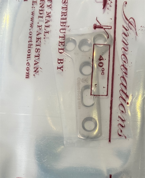 Nẹp chữ T nhỏ (3 lỗ đầu) vít 3,5mm, 3 lỗ thân - Pakistan