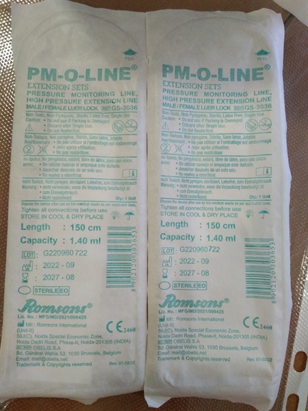 Dây nối dài bơm tiêm điện Romsons 150cm - India