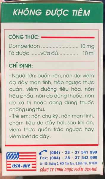 Hỗn dịch uống Dompenic 10mg (Hộp 20 ống x 10ml) - USA-NIC (Phúc Lâm) 2